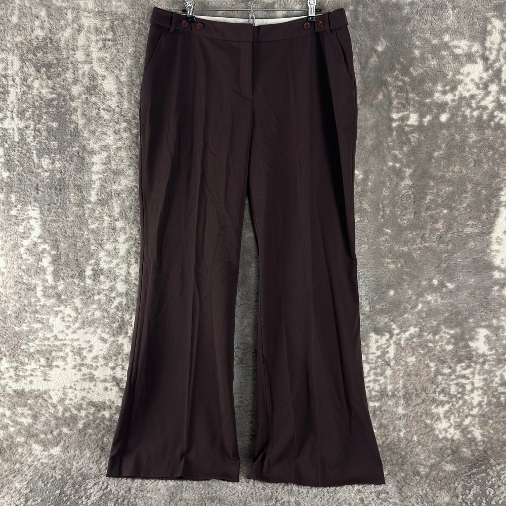 Lane Bryant Size 18‎ Wide Leg Trouser Dress Pants Brown Sleeveless Women